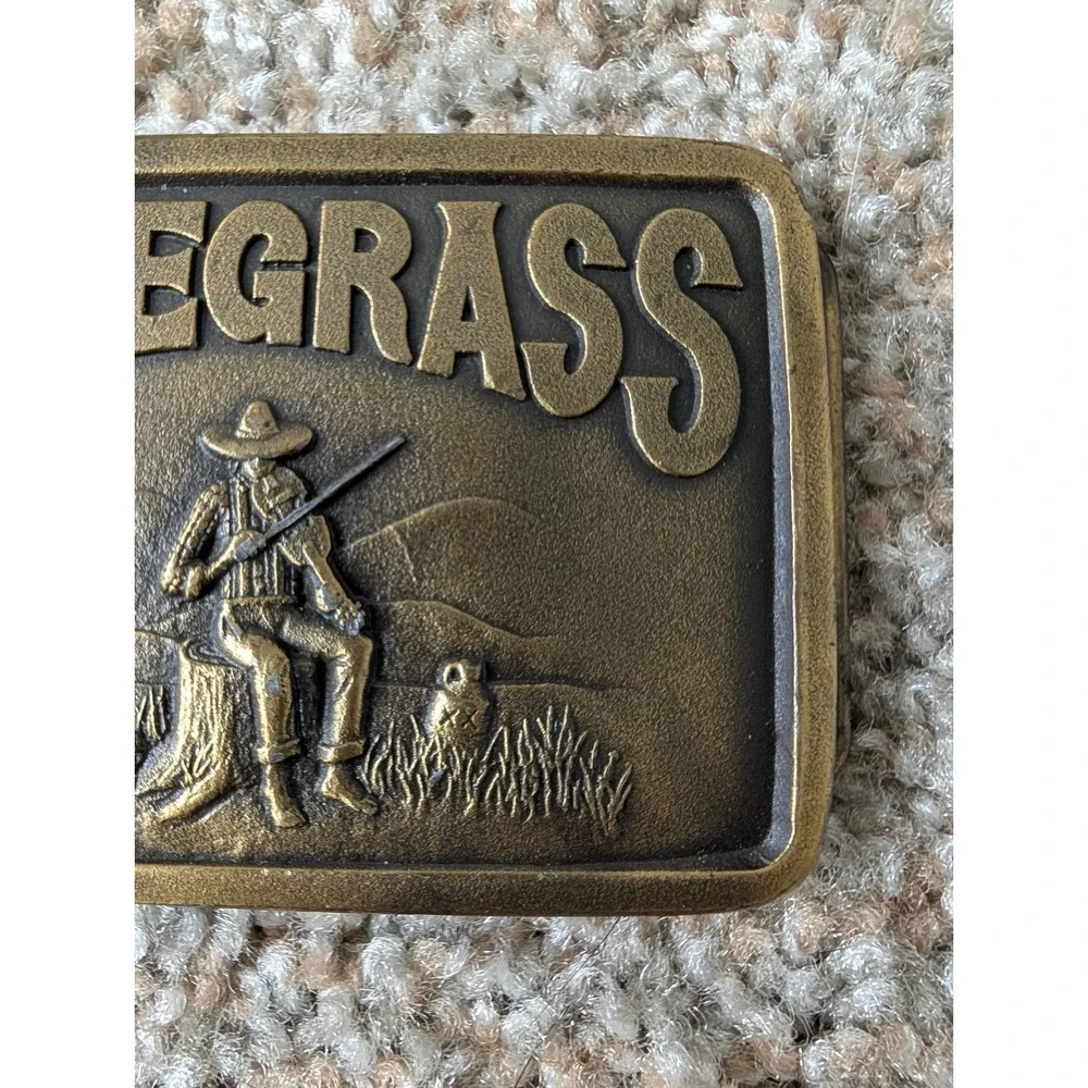 Vintage Indiana Metal Craft Bluegrass Fiddle Player Brass Belt Buckle J 98